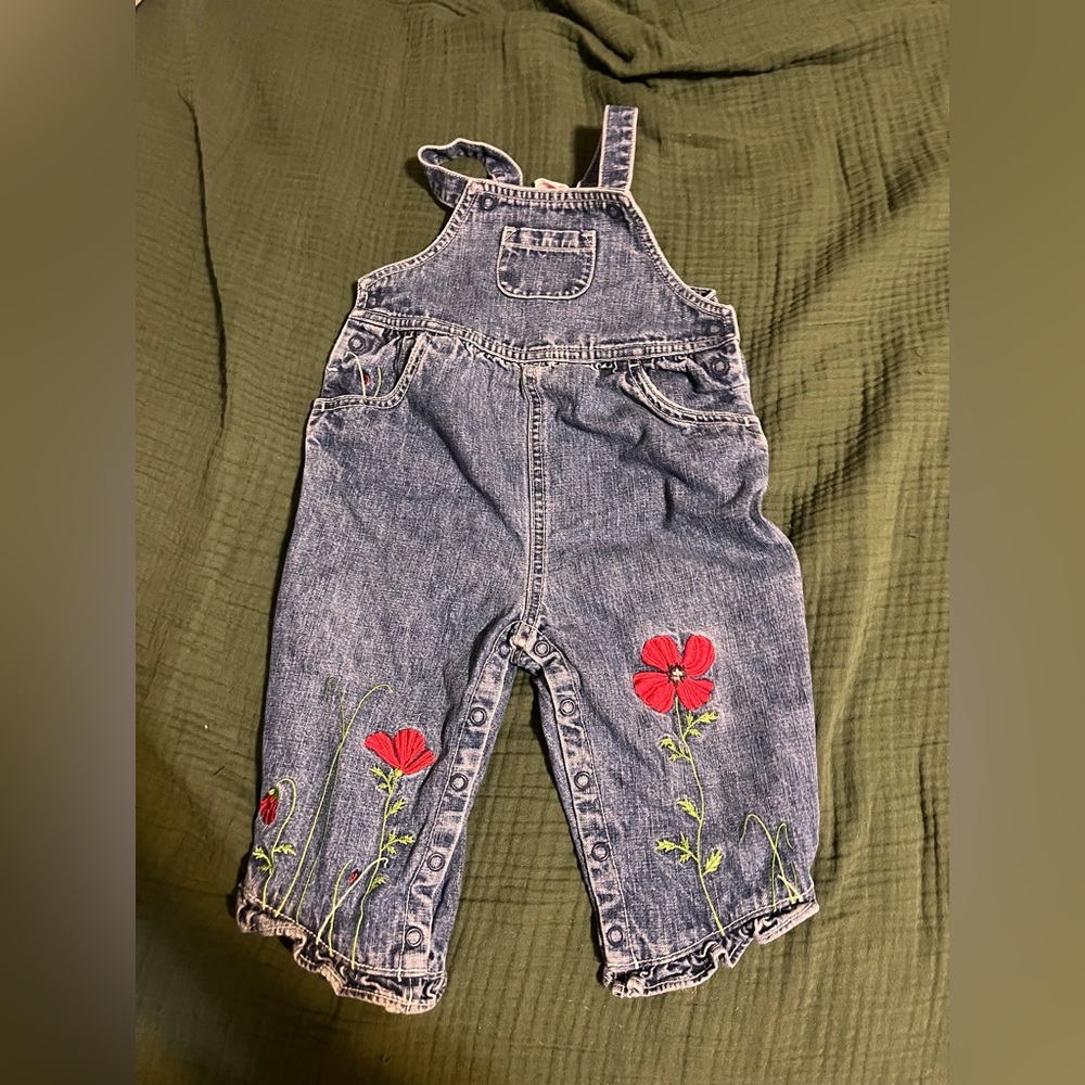 EUC VINTAGE Gymboree flowers Overalls